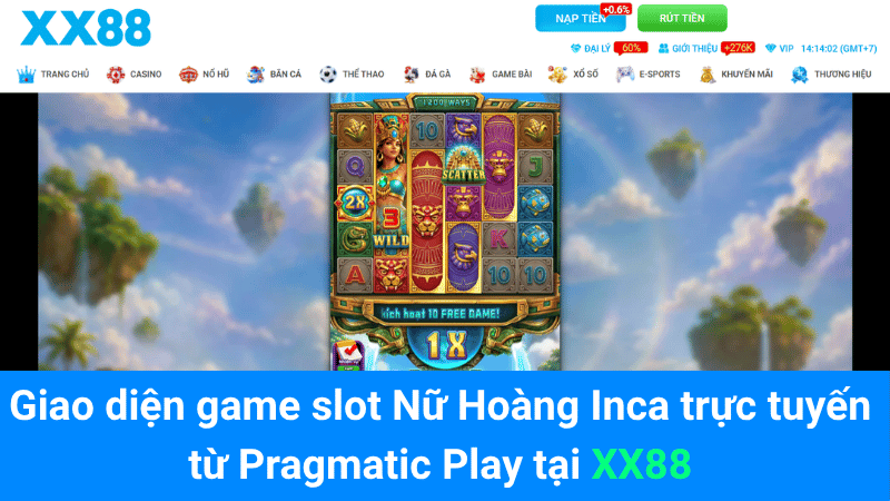 Giao diện game slot Nữ Hoàng Inca trực tuyến từ Pragmatic Play tại XX88
